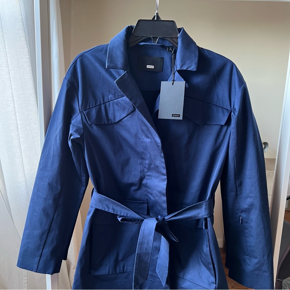 NWT away the utility jacket size XS navy blue cotton J1 - Picture 4 of 9